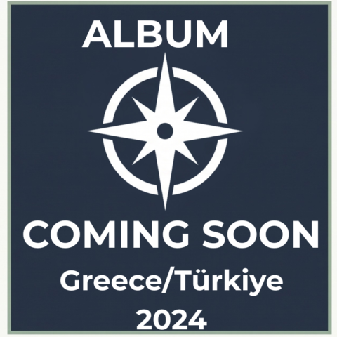 Dark slate-blue compass placeholder graphic for the Greece and Turkiye 2024 travel photography album on Trekker.Space.