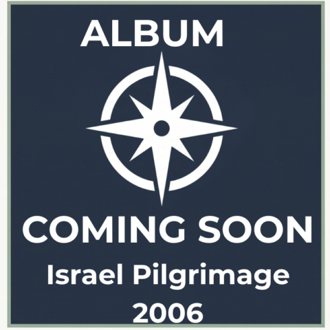 Dark slate-blue compass placeholder graphic for the Israel Pilgrimage 2006 travel photography album on Trekker.Space.