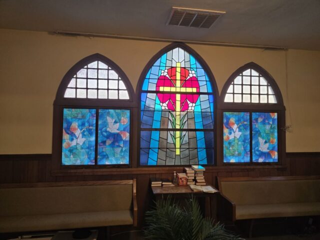 Church of the Nations multiculutral worship stained glass windows.