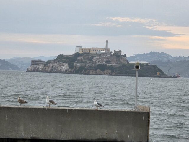 Alcatraz Island viewed from the water during the San Francisco 2026 trek.