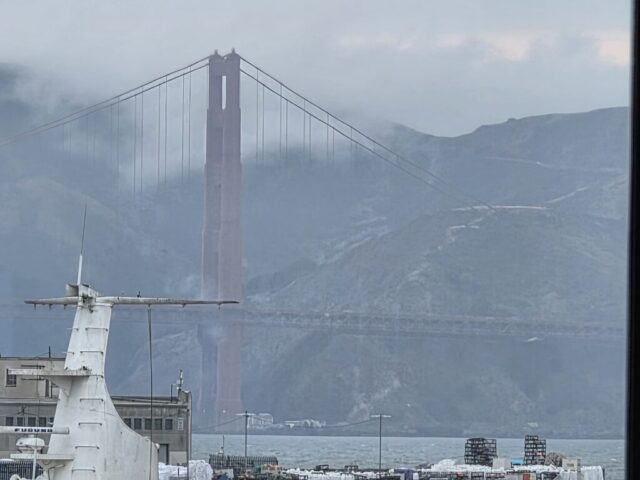 Wide shot of the Golden Gate Bridge during the San Francisco 2026 trek.
